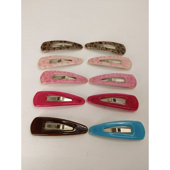 vtg Hair Snap Barrette Clip Assorted Colors and Faux Tortoise Shell Lot of 10 - Picture 2 of 5